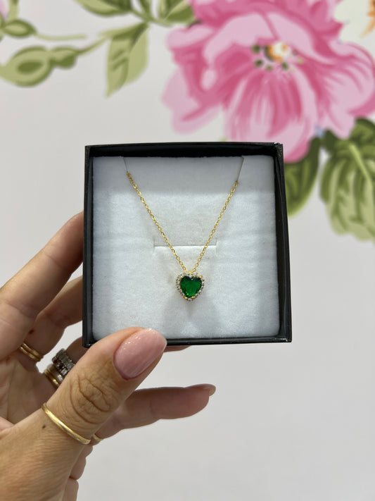 Heart Drip Pendant -Green