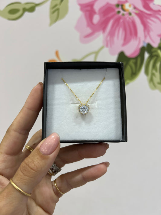 Heart Drip Pendant -Crystal