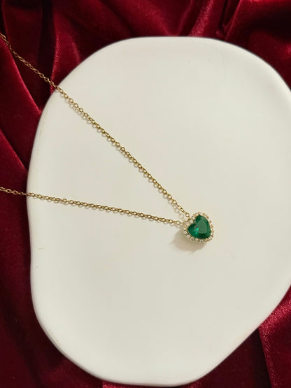 Heart Drip Pendant -Green