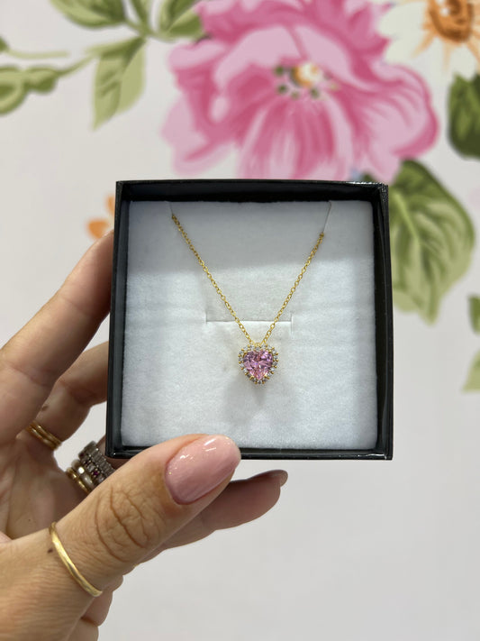 Heart Drip Pendant - Pink