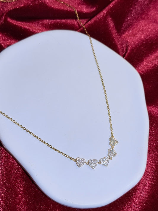 Five Heart Necklace