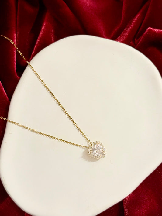 Heart Drip Pendant -Crystal