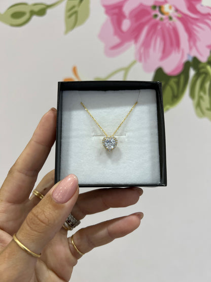 Heart Drip Pendant -Crystal