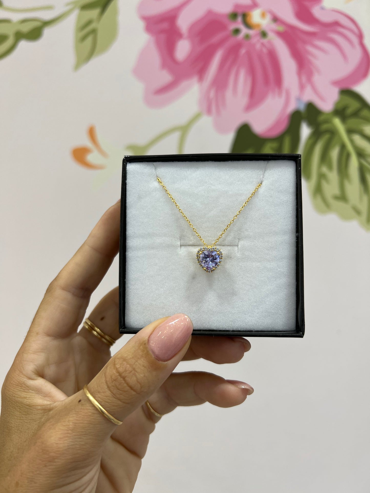 Heart Drip Pendant - Purple